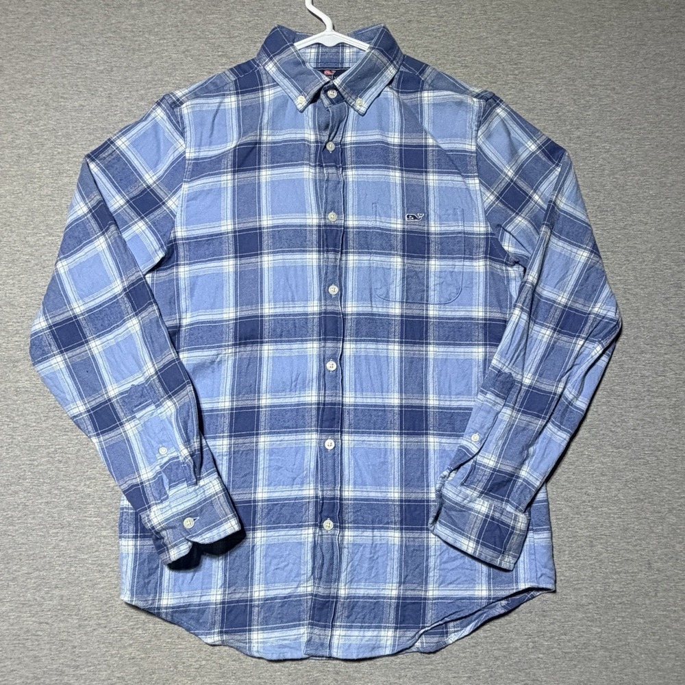Vinyard Vines Blue Plaid Slim Fit Tucker Shirt -Sz Small Button Down Long Sleeve